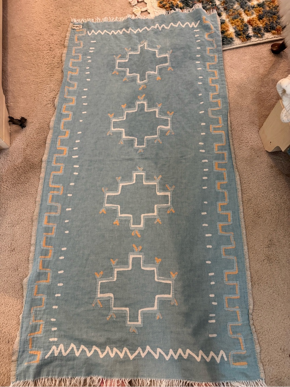 Blue Geometric sandcloud blanket